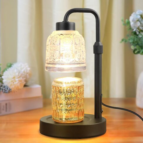 AIFEI Candle Warmer Lamp, Electric Candle Lamp with Timer & Dimmer Adjustable Height Candle Lamp Wamrer with 2 Bulbs, Present for Mom Mother's Day Christmas Valentine's Day Home Decor - Dark in Saudi Arabia
