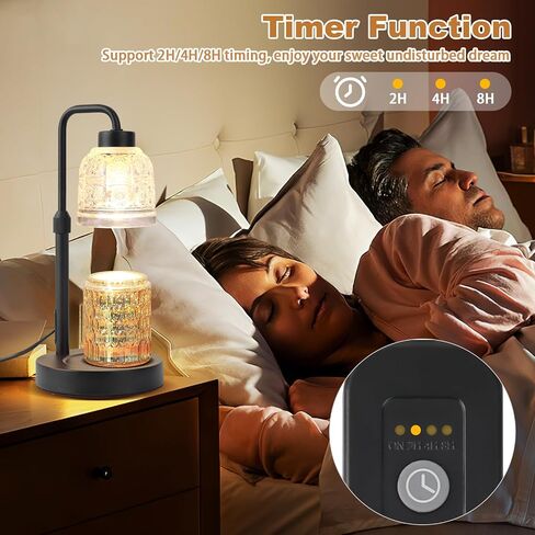 AIFEI Candle Warmer Lamp, Electric Candle Lamp with Timer & Dimmer Adjustable Height Candle Lamp Wamrer with 2 Bulbs, Present for Mom Mother's Day Christmas Valentine's Day Home Decor - Dark in Saudi Arabia