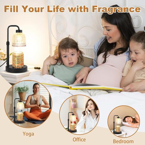 AIFEI Candle Warmer Lamp, Electric Candle Lamp with Timer & Dimmer Adjustable Height Candle Lamp Wamrer with 2 Bulbs, Present for Mom Mother's Day Christmas Valentine's Day Home Decor - Dark in Saudi Arabia