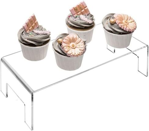 lasenersm 2 Pieces Acrylic Display Risers Cupcake Stand Showcase Collectible Display Stand Retail Display Stand Acrylic Risers Stands Cupcakes Holder Dessert Display Showcase Stand(Transparent, L) in Saudi Arabia