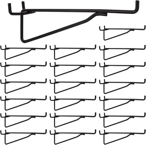 20 حزمة من خطافات أرفف Pegboard، خطافات أرفف Pegboard سوداء مقاس 6 بوصات تناسب 1/4 Pegboard، خطاف لوح ربط عالي التحمل لمكتب غرفة العمل الفنية in Saudi Arabia