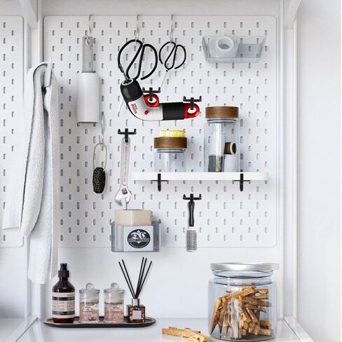 20 حزمة من خطافات أرفف Pegboard، خطافات أرفف Pegboard سوداء مقاس 6 بوصات تناسب 1/4 Pegboard، خطاف لوح ربط عالي التحمل لمكتب غرفة العمل الفنية in Saudi Arabia