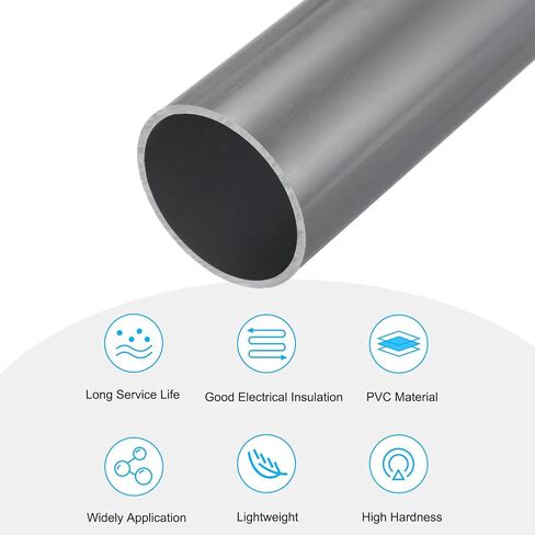 MECCANIXITY أنبوب دائري صلب PVC 54.8 مم ID 60 مم (2 3/8 بوصة) OD 350 مم رمادي فاتح عالي التأثير لأنابيب المياه الحرف اليدوية كابل الأكمام in Saudi Arabia
