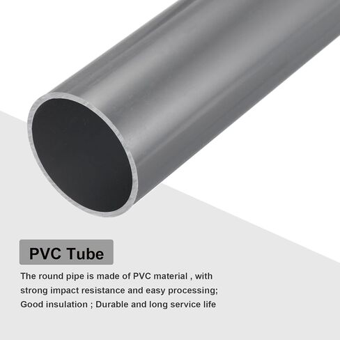 MECCANIXITY أنبوب دائري صلب PVC 54.8 مم ID 60 مم (2 3/8 بوصة) OD 350 مم رمادي فاتح عالي التأثير لأنابيب المياه الحرف اليدوية كابل الأكمام in Saudi Arabia