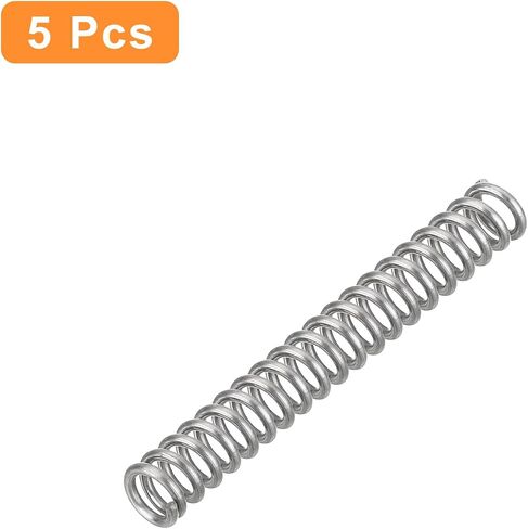 uxcell 5 قطع زنبرك ضغط، قطر السلك 0.039 بوصة، OD 0.24 بوصة، طول حر 1.97 بوصة 304 زنبرك ميكانيكي مضغوط من لفائف الفولاذ المقاوم للصدأ، فضي in Saudi Arabia