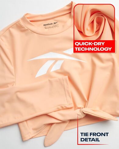 مجموعة Rash Guard للفتيات من ريبوك - 3 قطع قميص سباحة بأكمام طويلة بعامل حماية من الأشعة فوق البنفسجية 50+ مع بدلة سباحة بيكيني - مجموعة ملابس سباحة للفتيات (4-12) in Saudi Arabia