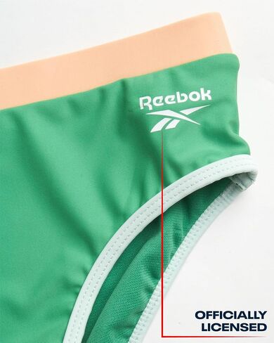 مجموعة Rash Guard للفتيات من ريبوك - 3 قطع قميص سباحة بأكمام طويلة بعامل حماية من الأشعة فوق البنفسجية 50+ مع بدلة سباحة بيكيني - مجموعة ملابس سباحة للفتيات (4-12) in Saudi Arabia
