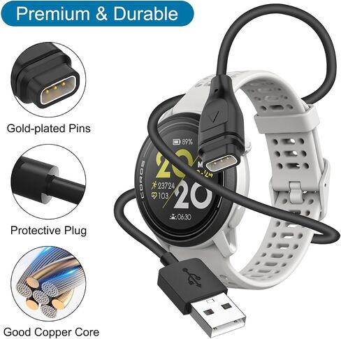 Charger Compatible with COROS Pace 2/Pace 3/Apex/Apex pro/Apex 42MM/Apex 46MM/Vertix/Vertix 2, Replacement USB Charging Cable, Smart Watch Accessories, GPS Multisport Watch Charging Cord in Saudi Arabia