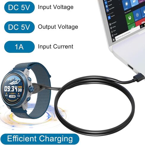 Charger Compatible with COROS Pace 2/Pace 3/Apex/Apex pro/Apex 42MM/Apex 46MM/Vertix/Vertix 2, Replacement USB Charging Cable, Smart Watch Accessories, GPS Multisport Watch Charging Cord in Saudi Arabia