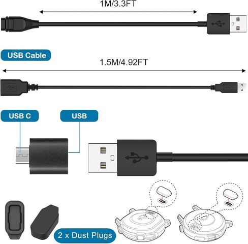 Charger Compatible with COROS Pace 2/Pace 3/Apex/Apex pro/Apex 42MM/Apex 46MM/Vertix/Vertix 2, Replacement USB Charging Cable, Smart Watch Accessories, GPS Multisport Watch Charging Cord in Saudi Arabia