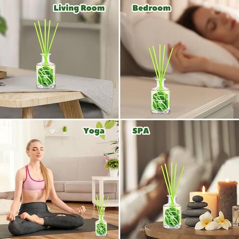 موزع روائح قصب السترونيلا، موزع عطور للحمام، مجموعة ناشرات روائح القصب مع 6 أعواد ناشرة للقصب، ديكورات منزلية، رائحة عشب الليمون 6.76 أونصة سائلة للأم in Kuwait