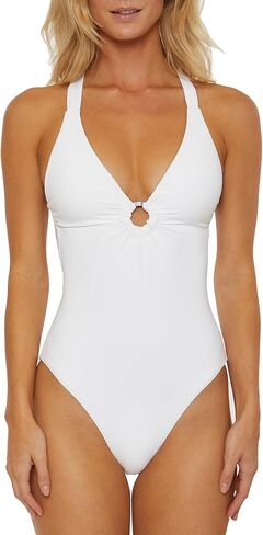 Women's Plunge Halter Maillot One Piece Swimsuit, Adjustable, Tie Back, Bathing Suits in Saudi Arabia