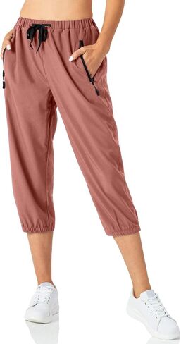 Butrends Women's Sweatpants Capri Pant Cropped Outdoor Workout Running Pants Zipper in Saudi Arabia