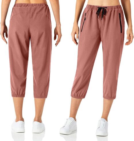 Butrends Women's Sweatpants Capri Pant Cropped Outdoor Workout Running Pants Zipper in Saudi Arabia