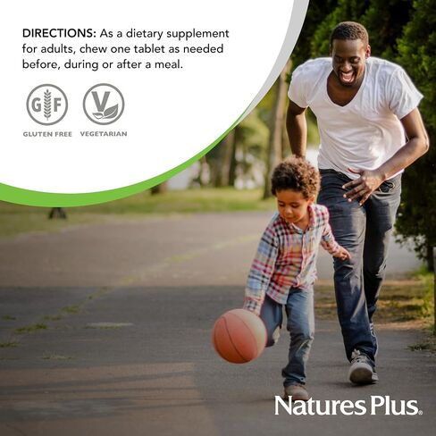 Natures Plus GI Natural Reflux Ease، الفانيليا - 60 قرصًا قابلاً للمضغ - دعم الجهاز الهضمي سريع المفعول - نباتي، خالي من الغلوتين - 60 وجبة in Saudi Arabia