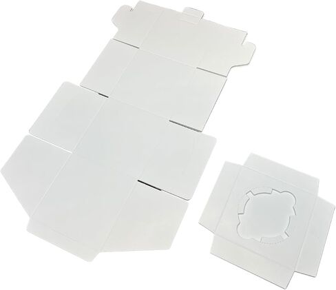 صناديق كب كيك فردية 10 قطع، 4 × 4 × 4 صناديق مخبز بيضاء - بدون نافذة، رائعة للهدايا، قابلة للتكديس - إدراج صينية للكب كيك الذواقة القياسية والضخمة in Kuwait