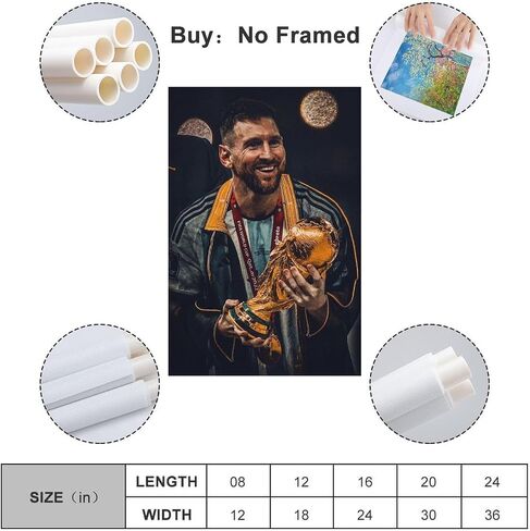 VCLUST Messi Poster Soccer Poster Art Decor Painting Aesthetic Wall Art Canvas for Bedroom Decor 16x24inch(40x60cm) in Saudi Arabia