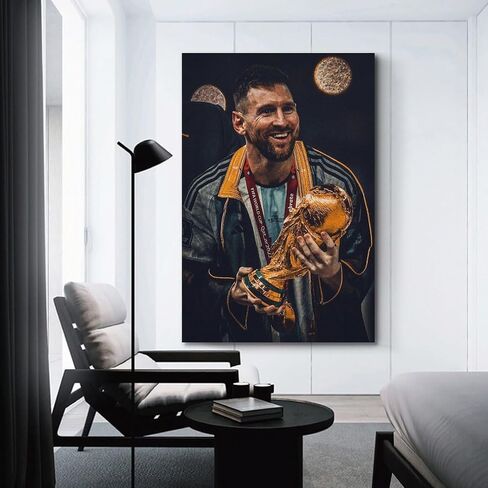 VCLUST Messi Poster Soccer Poster Art Decor Painting Aesthetic Wall Art Canvas for Bedroom Decor 16x24inch(40x60cm) in Saudi Arabia