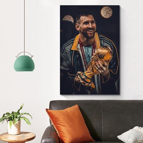 VCLUST Messi Poster Soccer Poster Art Decor Painting Aesthetic Wall Art Canvas for Bedroom Decor 16x24inch(40x60cm) in Saudi Arabia