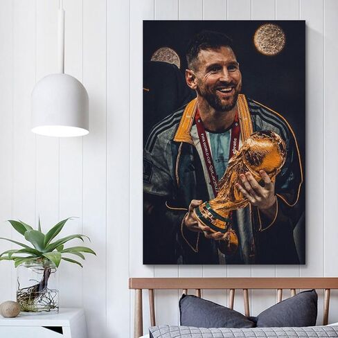 VCLUST Messi Poster Soccer Poster Art Decor Painting Aesthetic Wall Art Canvas for Bedroom Decor 16x24inch(40x60cm) in Saudi Arabia