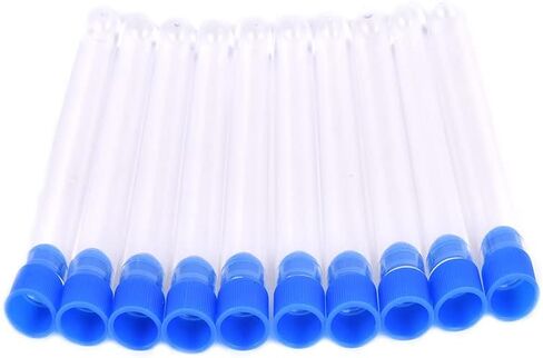 10Pcs 7x100mm Test Tubes with Blue Caps Clear Plastic Test Tubes Set for Halloween, Christamas, Scientific Themed Kids Birthday Party Supplies, Daily Storage Home Storage Box Sealed Bottle in Saudi Arabia