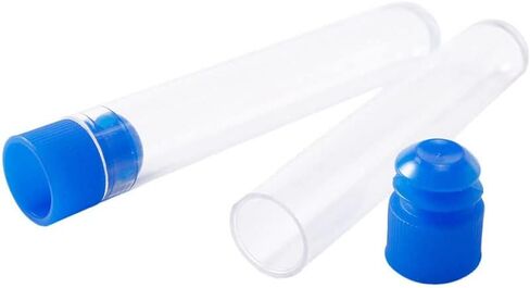 10Pcs 7x100mm Test Tubes with Blue Caps Clear Plastic Test Tubes Set for Halloween, Christamas, Scientific Themed Kids Birthday Party Supplies, Daily Storage Home Storage Box Sealed Bottle in Saudi Arabia