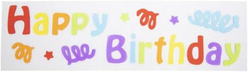Happy Birthday Window Gel Clings - Rainbow Colors 21 Pieces in Kuwait