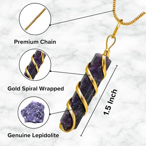 Labradorite Crystal Necklace Pendant For Women, Gold Wire Wrapped Dainty Minimalist Healing Crystal Necklaces For Men Kids Unisex Necklace Jewelry With 20" Inches Adjustable Chain & Leather Cord in Saudi Arabia