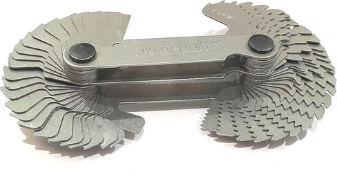 Assorts Imperial 4-62 G Whitworth 52 Blades Screw Thread Pitch Gauge, Metric 0.25 mm to 6 mm in Kuwait