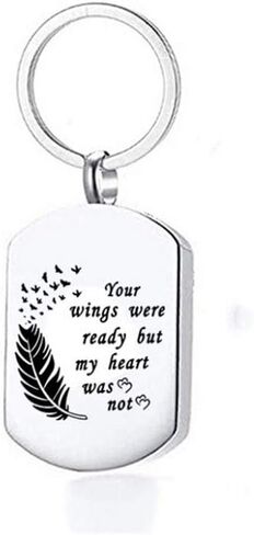 N+A Personalized Cremation Urn Keychain for Ash,Stainless Steel Name Date Memorial Customized Cremation Ash Keyring Necklace Keepsake Gift for Families,Friends(Free Funnel Fill Kit Set + Chain) in Saudi Arabia