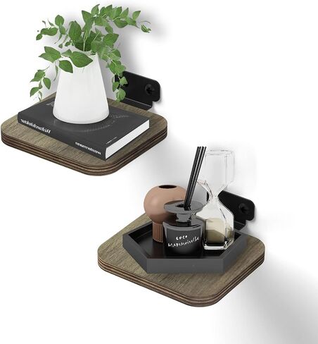 Wall Mounted Floating Shelves Wall Small for Speaker Shelf, Bedroom, Barthroom, Living Room, Kitchen, Office and Wall Shelf Speaker Stand for Plant Wall Shelf, TV Soundbar, Speaker and More (Set of 2) in Saudi Arabia