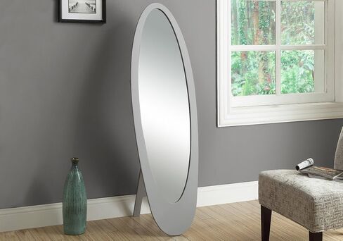 Monarch Contemporary Oval Cheval Mirror, Grey in Saudi Arabia