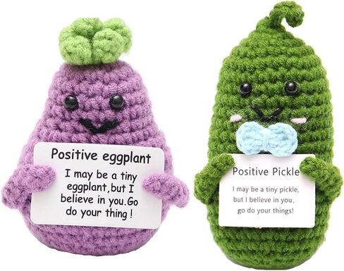 Mini Funny Positive Tomato, 2Pcs Funny Positive Crochet Doll Handmade Emotional Support Gift for Cheer up New Year Birthday Gifts Friends Party Decoration Encouragement in Saudi Arabia