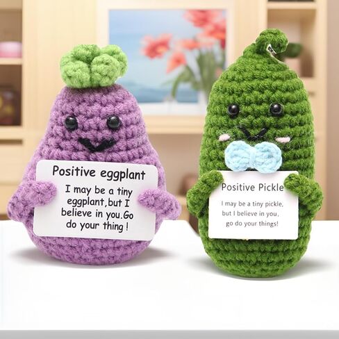 Mini Funny Positive Tomato, 2Pcs Funny Positive Crochet Doll Handmade Emotional Support Gift for Cheer up New Year Birthday Gifts Friends Party Decoration Encouragement in Saudi Arabia