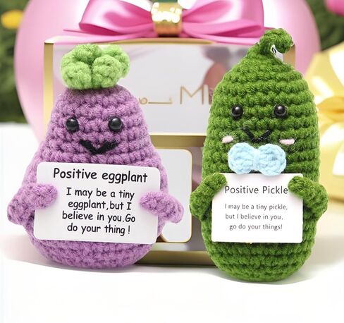 Mini Funny Positive Tomato, 2Pcs Funny Positive Crochet Doll Handmade Emotional Support Gift for Cheer up New Year Birthday Gifts Friends Party Decoration Encouragement in Saudi Arabia