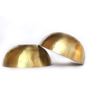 De Kulture Solid 100% Pure Brass Round Bowl for Biryani, Ramen, Noodle, Macaroni, Spaghetti and Pasta Ideal for Serving & Dining Table Decoration, 5" x 2" (DH) Inches 360 ML (set of 2)