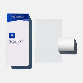 Rejuvaskin Scar Fx Silicone Sheeting - 3 Inch x 5 Inches Silicone Scar Tape for Medium Surgical Scars - Silicone Tape for Soften, Flatten, Reduce and Recover Scars - Physician Recommended - 1 Sheet