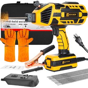 Portable Electric Welding Machine, 20-120A Upgraded 110V Handheld ARC Welding Machine with IGBT Inverter 6 Variable Current Adjustment, Welding Tool Set for 3/32"-1/8" Welding Rod Gift