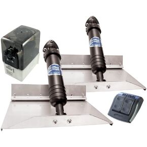 Bennett 129E Hydraulic Trim Tab Set with Euro-Style Control - 12" x 9",Black