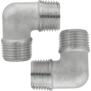 Beduan Stainless Steel 1/2 NPT to 1/2 NPT Male 90 Degree Elbow Pipe Fitting(Pack of 2)