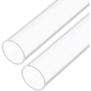 18" Clear Plastic Rigid Pipe 18mm x 22mm(0.7" x 7/8") Acrylic Tube Round Polycarbonate Tubing, [for Plumbing, Hydraulics, Aquarium, DIY] - 2Pcs