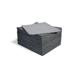 New Pig Absorbent Mat Pad with Poly Backing | 50 Heavyweight Mat Pads | 15.5" x 20" Oil Mats | Absorbs up to 29 Ounces per Pad | MAT285, Gray
