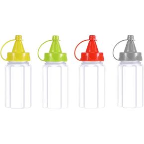 4 Pcs Mini Squeeze Bottles 1 OZ Ketchup Condiment Bottle Mini Sauce Bottle Honey Mustard Salad Dressing Sauce Bento Box Container