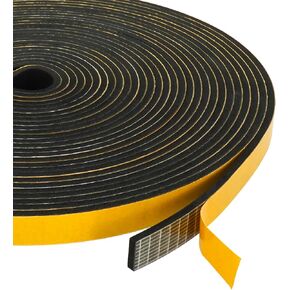 Weather Stripping Door Seal 1/2" W x 1/8" H Adhesive Door Insulation Strip Soudproof High Resilience Foam Sealing Tape for Window Door Frame Air Conditioner 32.8Ft