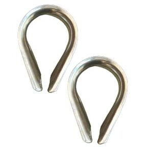 US STAINLESS 2 pieces Stainless Steel 316 12mm Rope Thimbles Marine Grade for rope size 1/2"