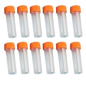 30Pcs 5ml Clear Plastic Test Tubes Vial Bottles Storage Containers with Screw Cap for Laboratory Lab School Educational