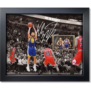 sufenvera Signed Klay Thompson Memorabilia Film Photo Framed Poster,Basketball Star Artwork Collection,Gifts for Golden State Thompson Fans 10x8 Inches