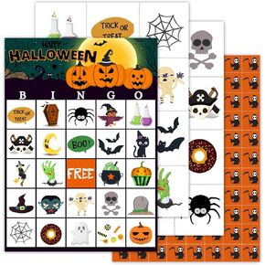Halloween Bingo Party Games with 24 Players, Halloween Party Games for Girls Boys School Classroom Party Supplies, Classroom Activities, Party Favor Gifts for Young Adults Family Activities - JY907 in Kuwait