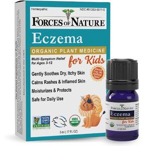 Forces of Nature Eczema Control for Kids, Organic Homeopathic Medicine, 0.17 Fl Oz, Soothing Eczema Treatment, Multi Symptom Relief from Dry, Itchy, Irritated Skin & Flare-Ups, Steroid-Free Skin Care