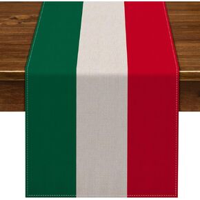 Nepnuser Italy Table Runner for Italian Themed Party Decoration Home Kitchen Dining Room Dinner Linen Table Decor (13" x 72")